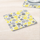 Moderne Graugelbe Blasen Rechteckiger Pappuntersetzer (angewinkelt)