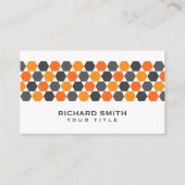 Moderne grauorange-blaue Hexagon-Grenze Visitenkarte (Vorderseite)