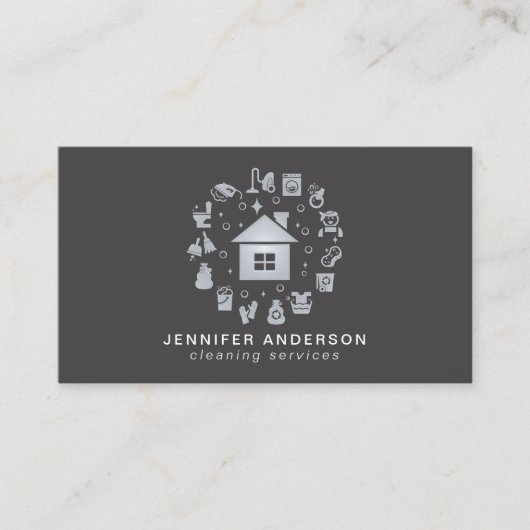 Moderne Graureinigung Visitenkarte (Vorderseite)