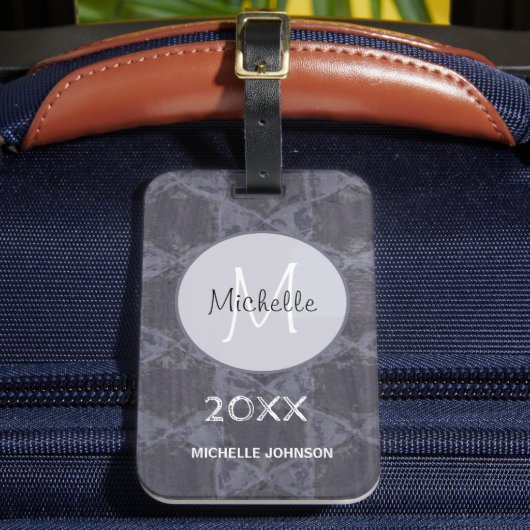 Moderne graurosa Kreise Geometrie Gepäckanhänger (Vorderseite Insitu 2)