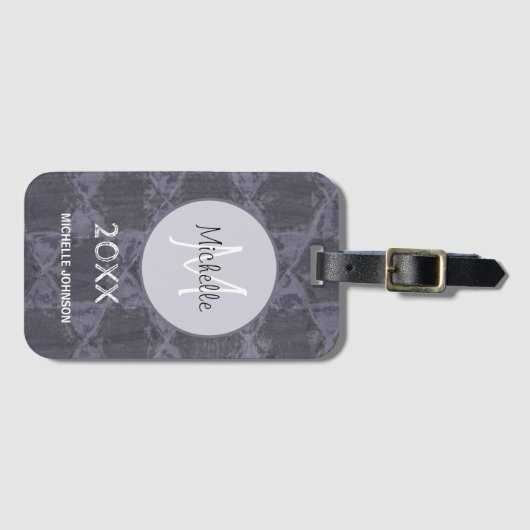 Moderne graurosa Kreise Geometrie Gepäckanhänger (Vorderseite (Horizontal))