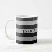 Moderne Graustreifen Mustername Kaffeetasse (Links)