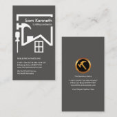 Moderne Graustufen-Gebäude-Dachkonstruktion Visitenkarte (Vorne/Hinten)