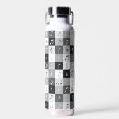 Moderne Graustufen-Musiknoten Trinkflasche (Vorne)