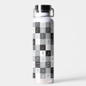 Moderne Graustufen-Musiknoten Trinkflasche (Rückseite)