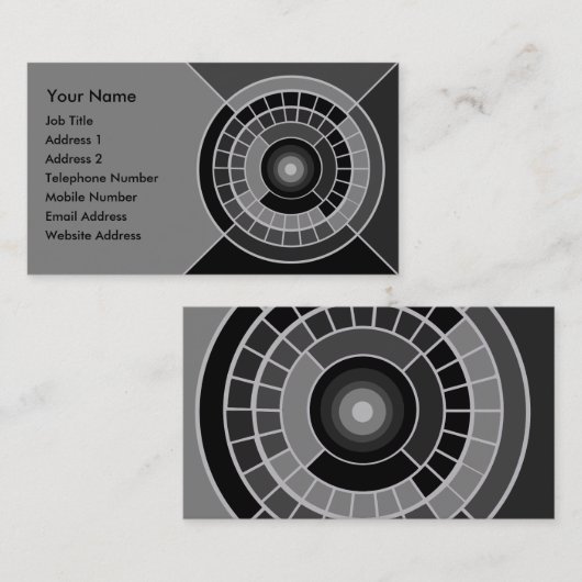 Moderne Graustufenfarbrad-Kunst Visitenkarte (Vorne/Hinten)