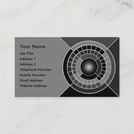 Moderne Graustufenfarbrad-Kunst Visitenkarte (Vorderseite)