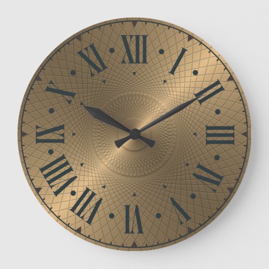 Moderne Gravur-Gold-Metallplatte Abstrakt Spiral Große Wanduhr (Vorderseite)