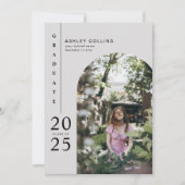 Moderne Gray Arch Foto Graduation Party Einladung (Vorderseite)