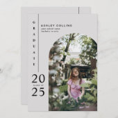 Moderne Gray Arch Foto Graduation Party Einladung (Vorne/Hinten)