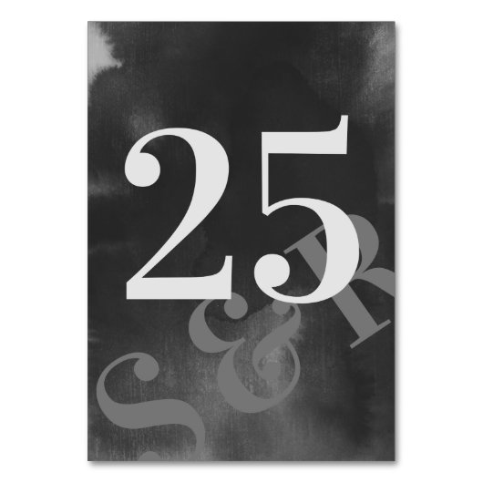 Moderne Gray Art Big Monogram Bold einfache Hochze Tischnummer (Vorderseite)