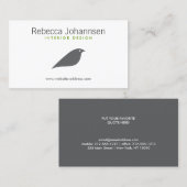 MODERNE GRAY BIRD Designer Business Card Visitenkarte (Vorne/Hinten)
