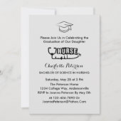 Moderne Gray Custom Foto Nurse Graduation Party Einladung (Vorderseite)