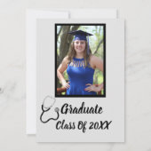 Moderne Gray Custom Foto Nurse Graduation Party Einladung (Rückseite)