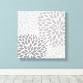 Moderne Gray Dahlia Square Leinwanddruck (Insitu (Holzboden))