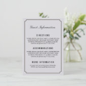 Moderne Gray Elegant Wedding Guest Information Car Begleitkarte (Stehend Vorderseite)