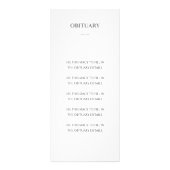 Moderne Gray-Feier zum Life Memorial Program Werbekarte (Hinten)