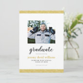 Moderne Gray Foto Graduation Party Einladung (Stehend Vorderseite)