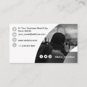 Moderne Gray Fotograf Business Card Visitenkarte (Rückseite)