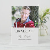 Moderne Gray Graduate 1-Foto Graduation Party Einladung (Stehend Vorderseite)
