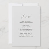 Moderne Gray Graduate 1-Foto Graduation Party Einladung (Rückseite)