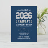 Moderne Gray Graduation Party 2023 Einladung (Stehend Vorderseite)
