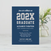 Moderne Gray Graduation Party 2023 Einladung (Stehend Vorderseite)