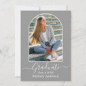 Moderne Gray Graduation Party Einladung (Vorderseite)