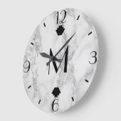 Moderne Gray Marble Art Deco Finale Große Wanduhr (Winkel)