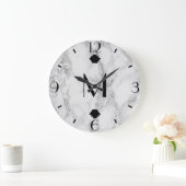 Moderne Gray Marble Art Deco Finale Große Wanduhr (Zuhause)