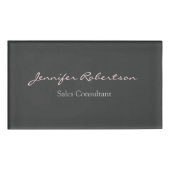 Moderne Gray Misty Rose Schlicht einzigartig Namenschild (Vorderseite)