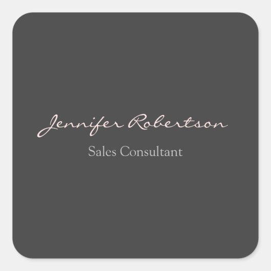 Moderne Gray Misty Rose Schlicht einzigartig Quadratischer Aufkleber (Vorderseite)