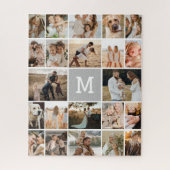 Moderne Gray Monogram 22 FotoCollage Puzzle (Vertikal)