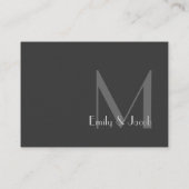 Moderne Gray Monogram Directors Insert Cards (Rückseite)