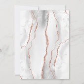 Moderne Gray Rose Gold Agate Wedding Einladung (Rückseite)