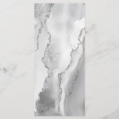 Moderne Gray Silver Agate Wedding Menükarte (Rückseite)