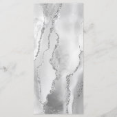 Moderne Gray Silver Agate Wedding Menükarte (Rückseite)