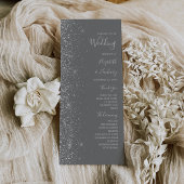 Moderne Gray Silver Glitzer Edge Wedding