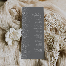 Moderne Gray Silver Glitzer Edge Wedding
