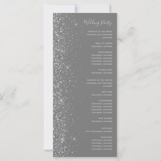Moderne Gray Silver Glitzer Edge Wedding (Rückseite)