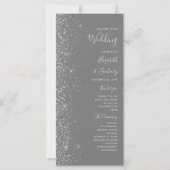 Moderne Gray Silver Glitzer Edge Wedding (Vorderseite)