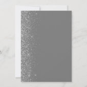 Moderne Gray Silver Glitzer Edge Wedding Einladung (Rückseite)