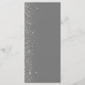Moderne Gray Silver Glitzer Edge Wedding Menükarte (Rückseite)