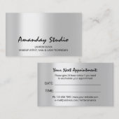 Moderne Gray Silver Terminierungskarte Minimal Visitenkarte (Vorne/Hinten)