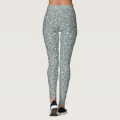 Moderne Gray Terrazzo Muster Leggings (Rückseite)