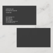 Moderne Gray Trendy Beruflich Business Card Visitenkarte (Vorne/Hinten)