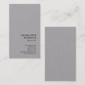 Moderne Gray Trendy Minimalistisch Schlicht Visitenkarte (Vorne/Hinten)