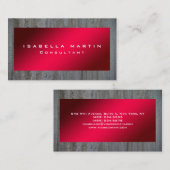 Moderne Gray Wall Red Einzigartig Trendy Creative Visitenkarte (Vorne/Hinten)