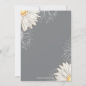 Moderne Gray & White Gerbera Daisy Baby Dusche Einladung (Rückseite)