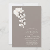 Moderne Gray White Orchid Elegante Hochzeit Einladung (Vorderseite)